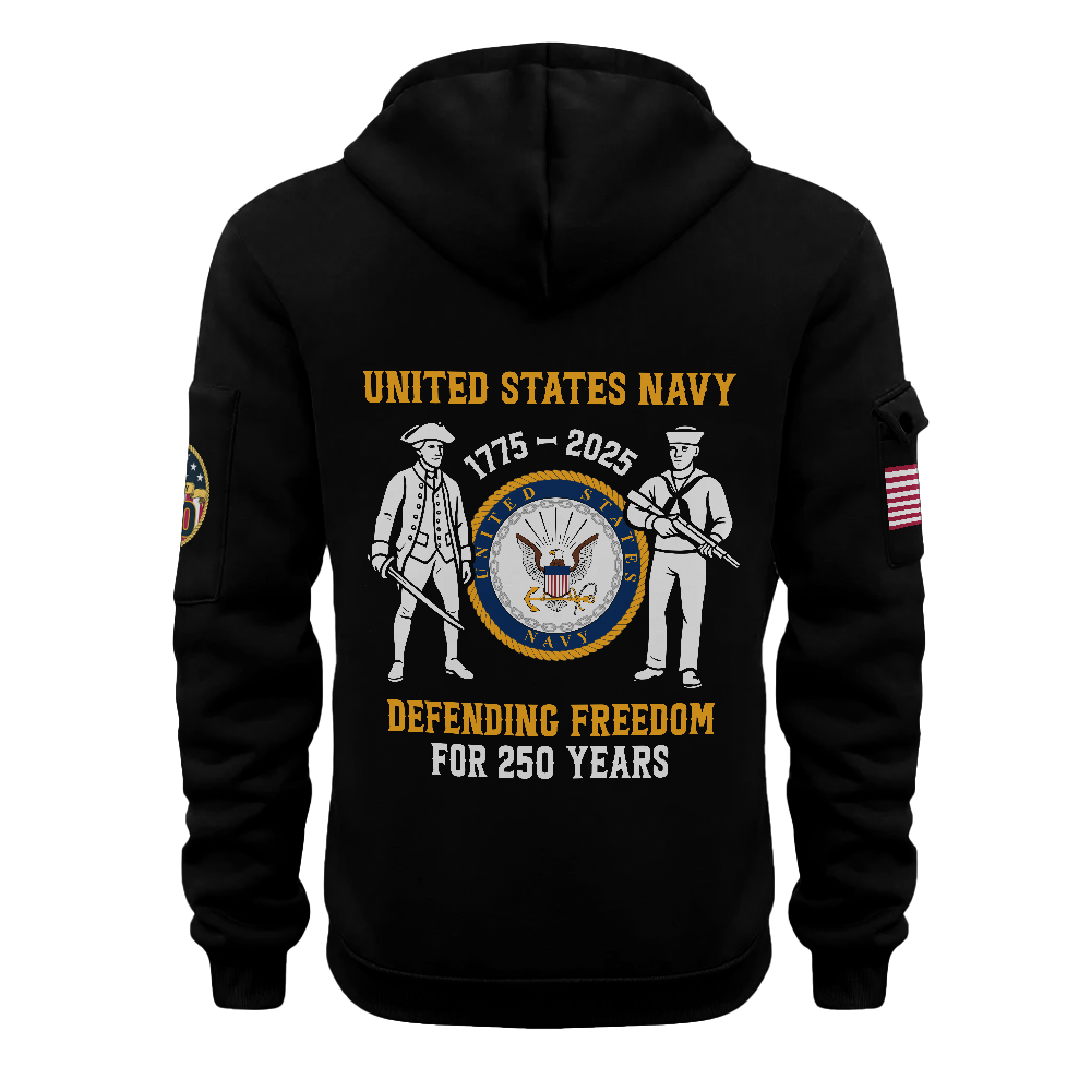 Personalizable Navy 250th Anniversary Quarter Zip Hoodie