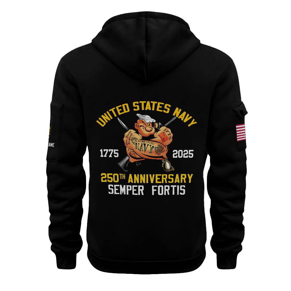 Personalizable Navy 250th Anniversary Quarter Zip Hoodie