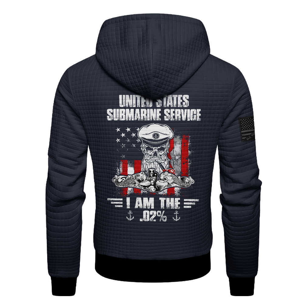 Navy Submarine I'm The .02% Waffle Hooded Jacket