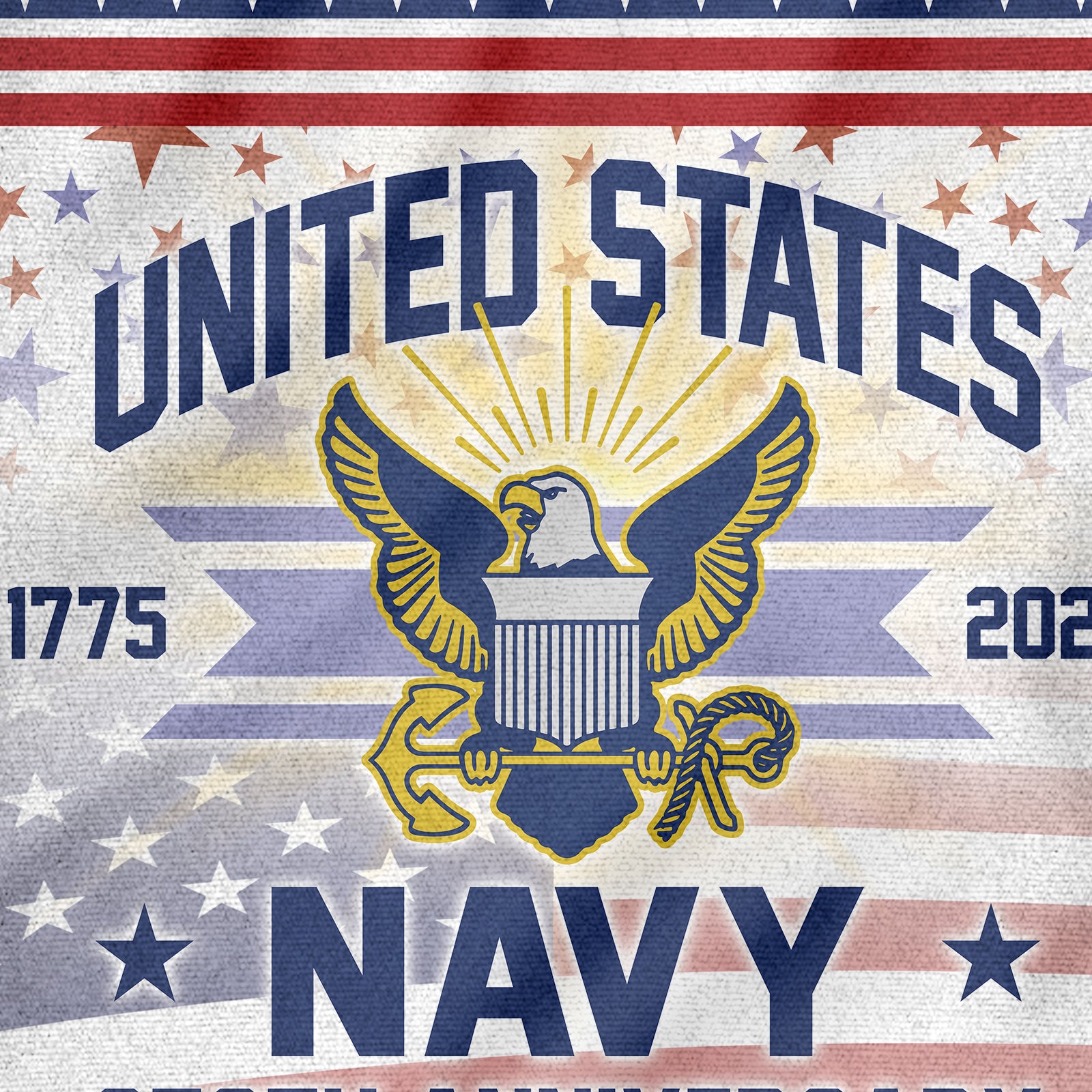 Navy 250th Anniversary House Flag