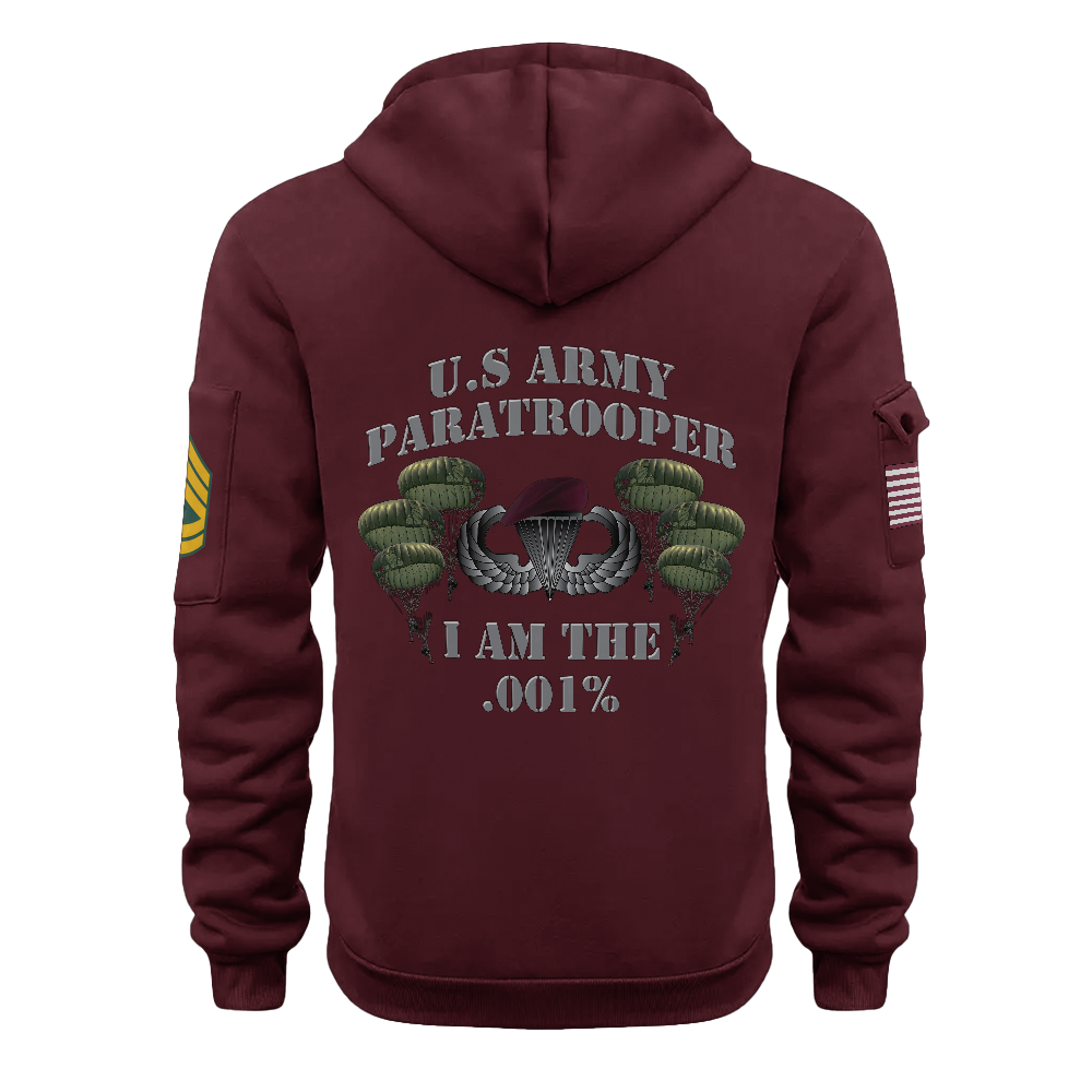 Personalizable Army Paratrooper I Am The .001% Quarter Zip Hoodie