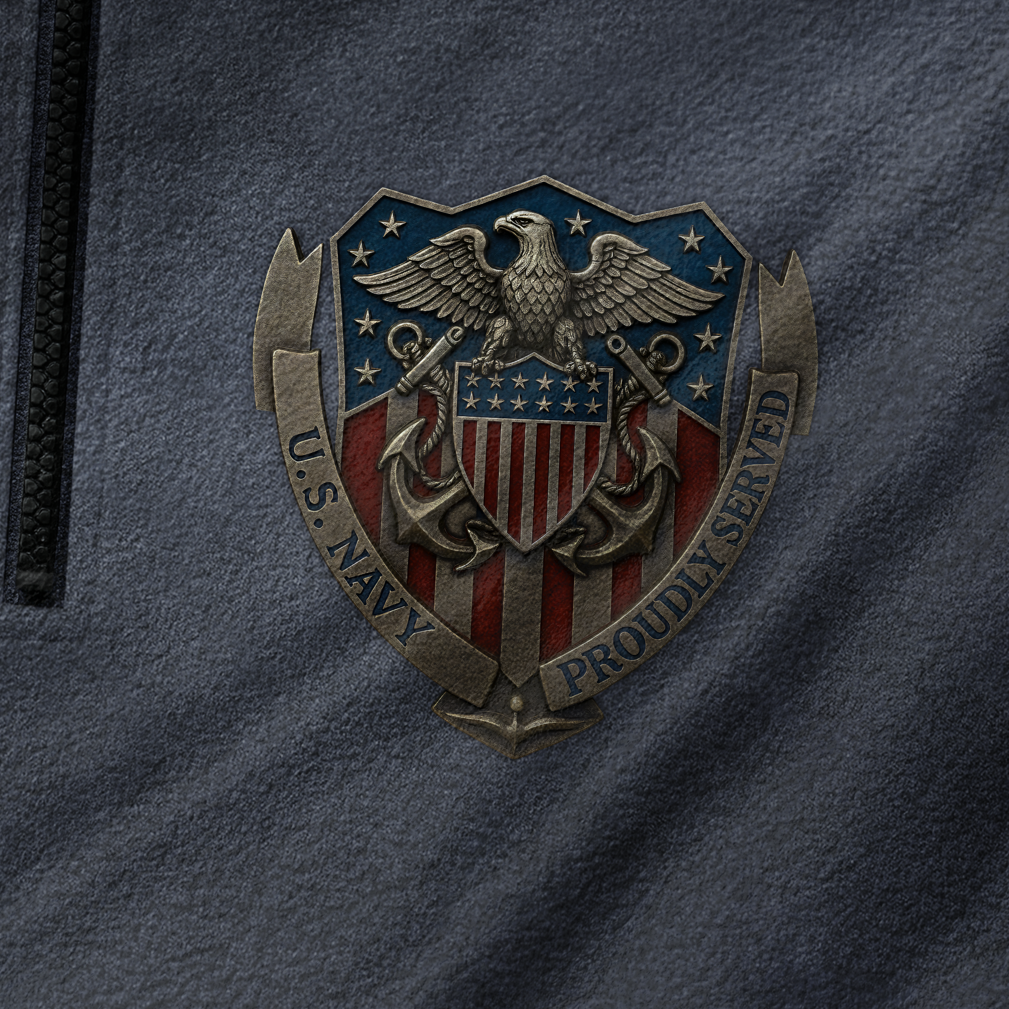 Personalizable Navy Proudly Served Half-Zip Raglan Sweatshirt