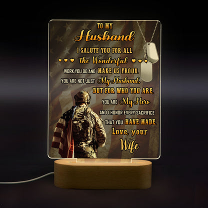 Veteran To My Man My Husband - 3D LED LAMP