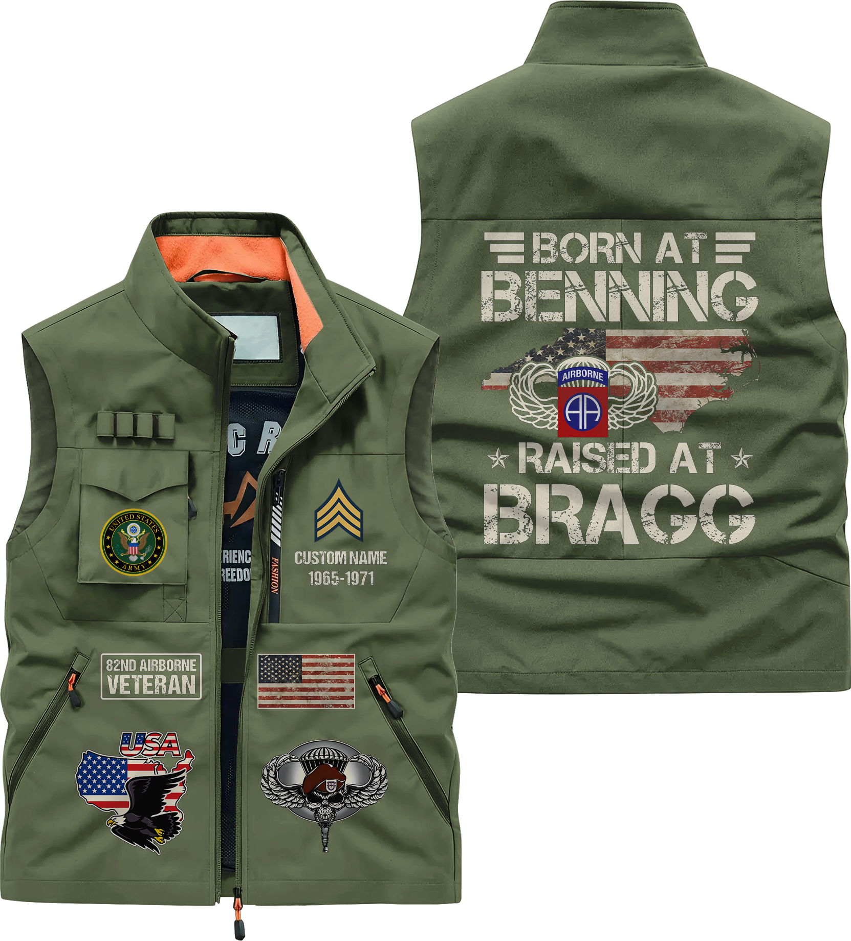 Personalizable 82nd Airborne Born At Benning Pocket Vest