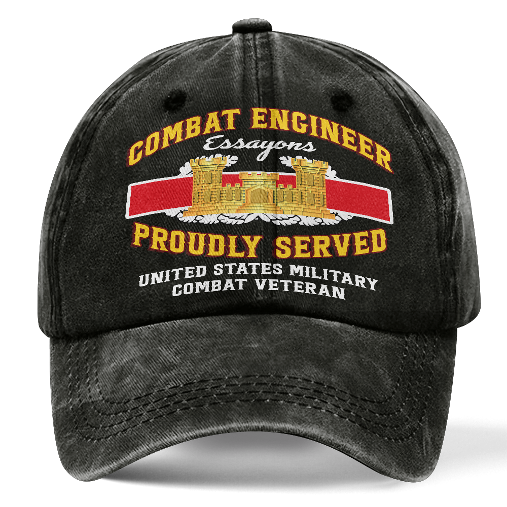 Personalizable Combat Engineer Washed Cap