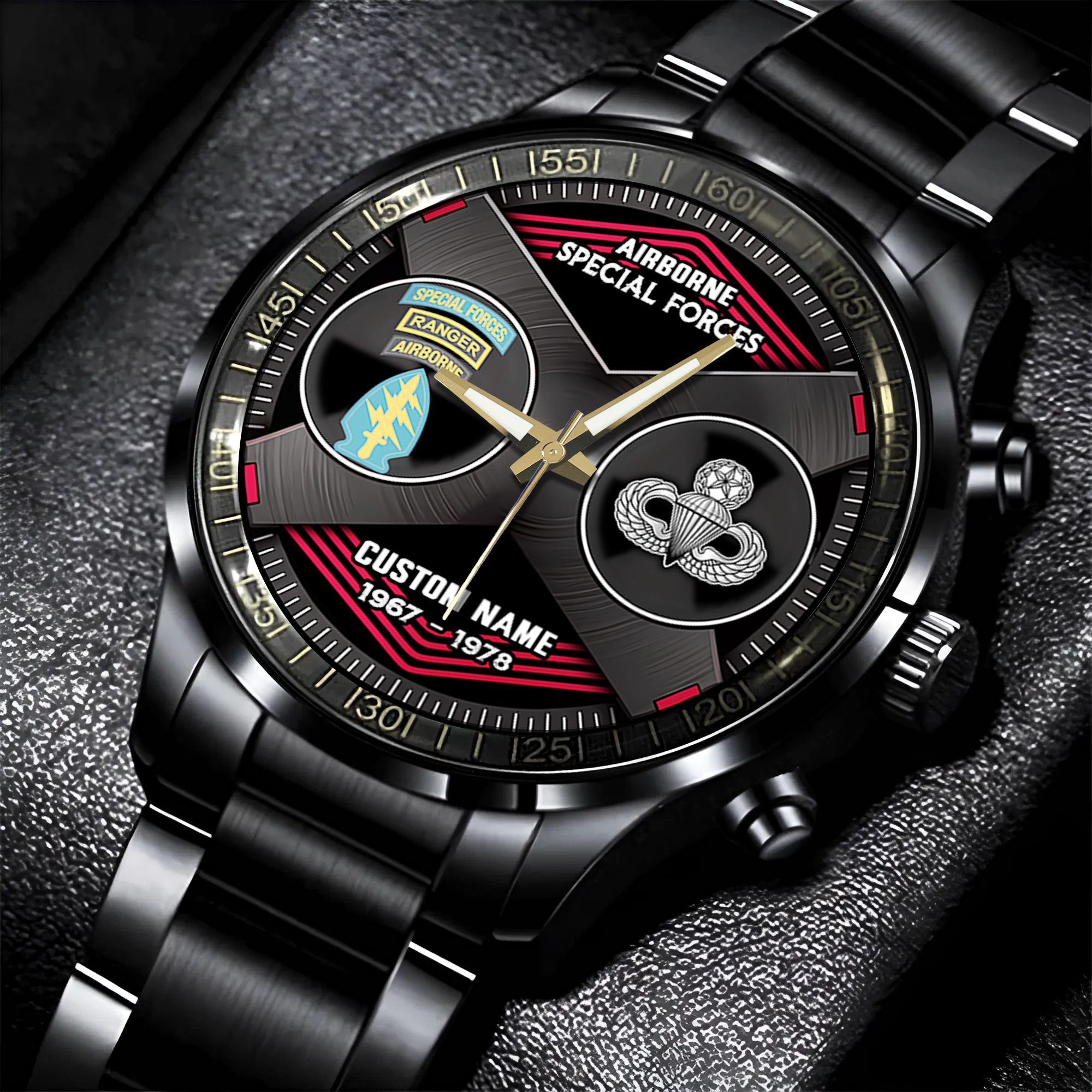 Personalizable Airborne Special Forces Stainless Steel Watch