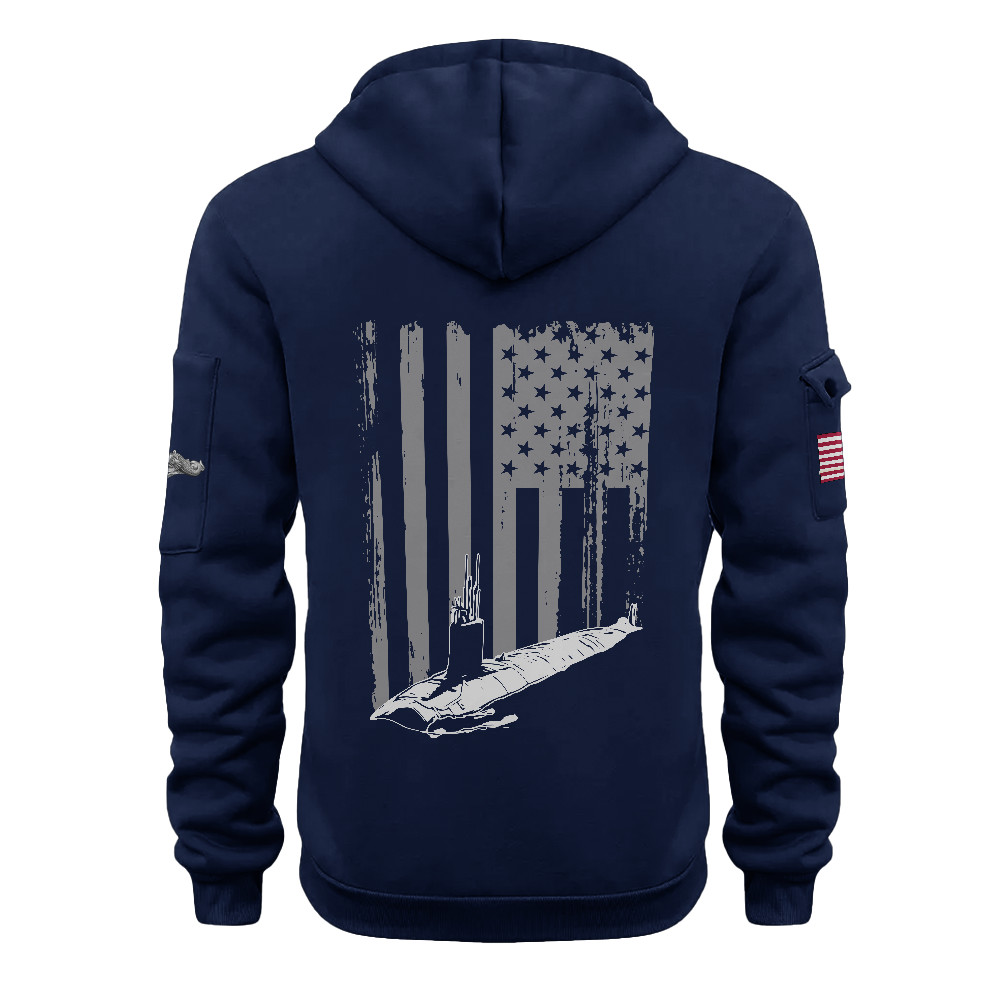 Personalizable Navy Submarine Quarter Zip Hoodie