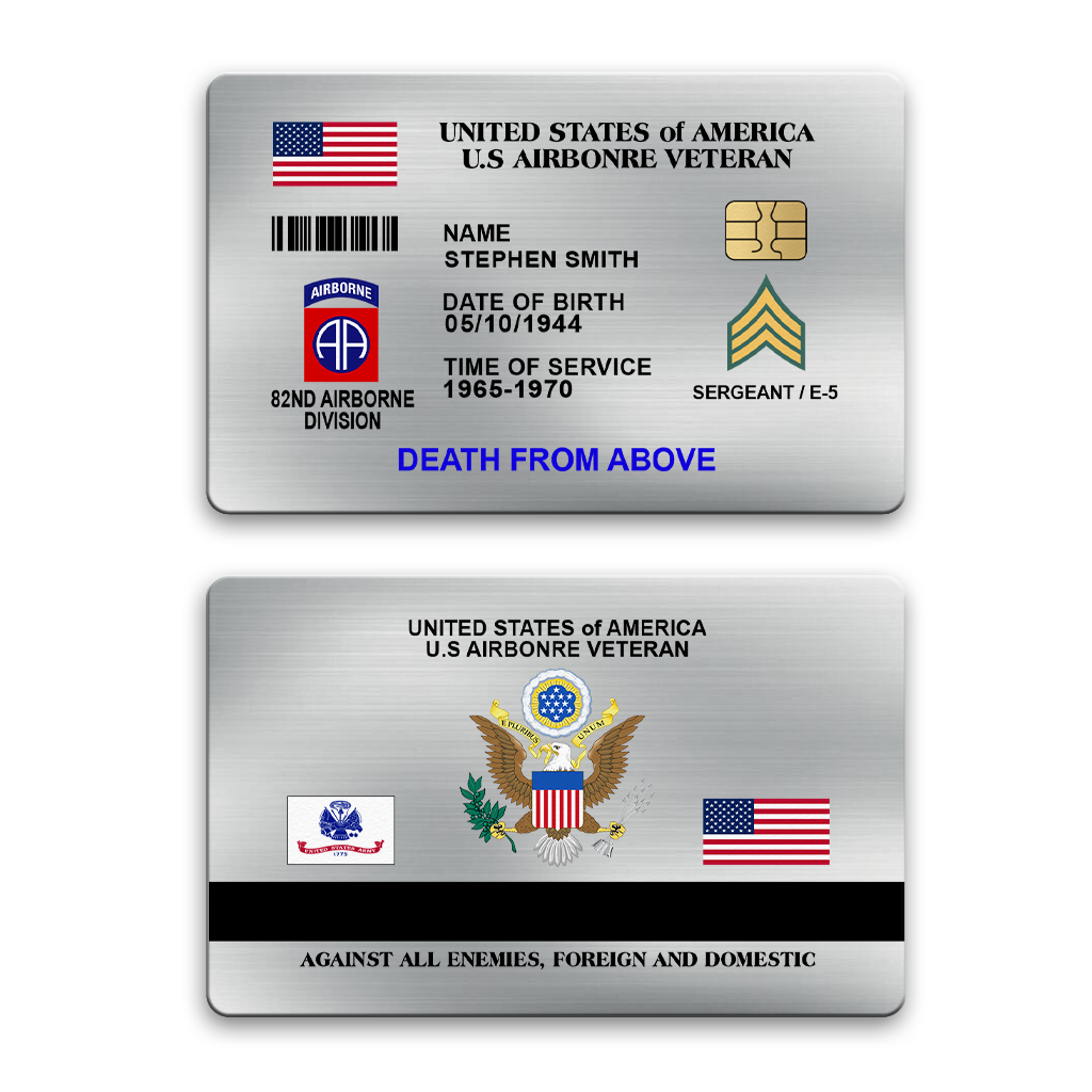 Personalizable Airborne Wallet Card