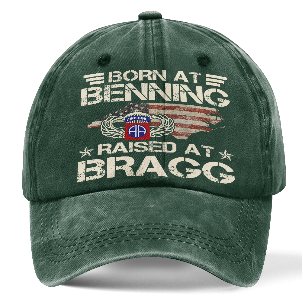 82nd Airborne Born At Benning Washed Cap