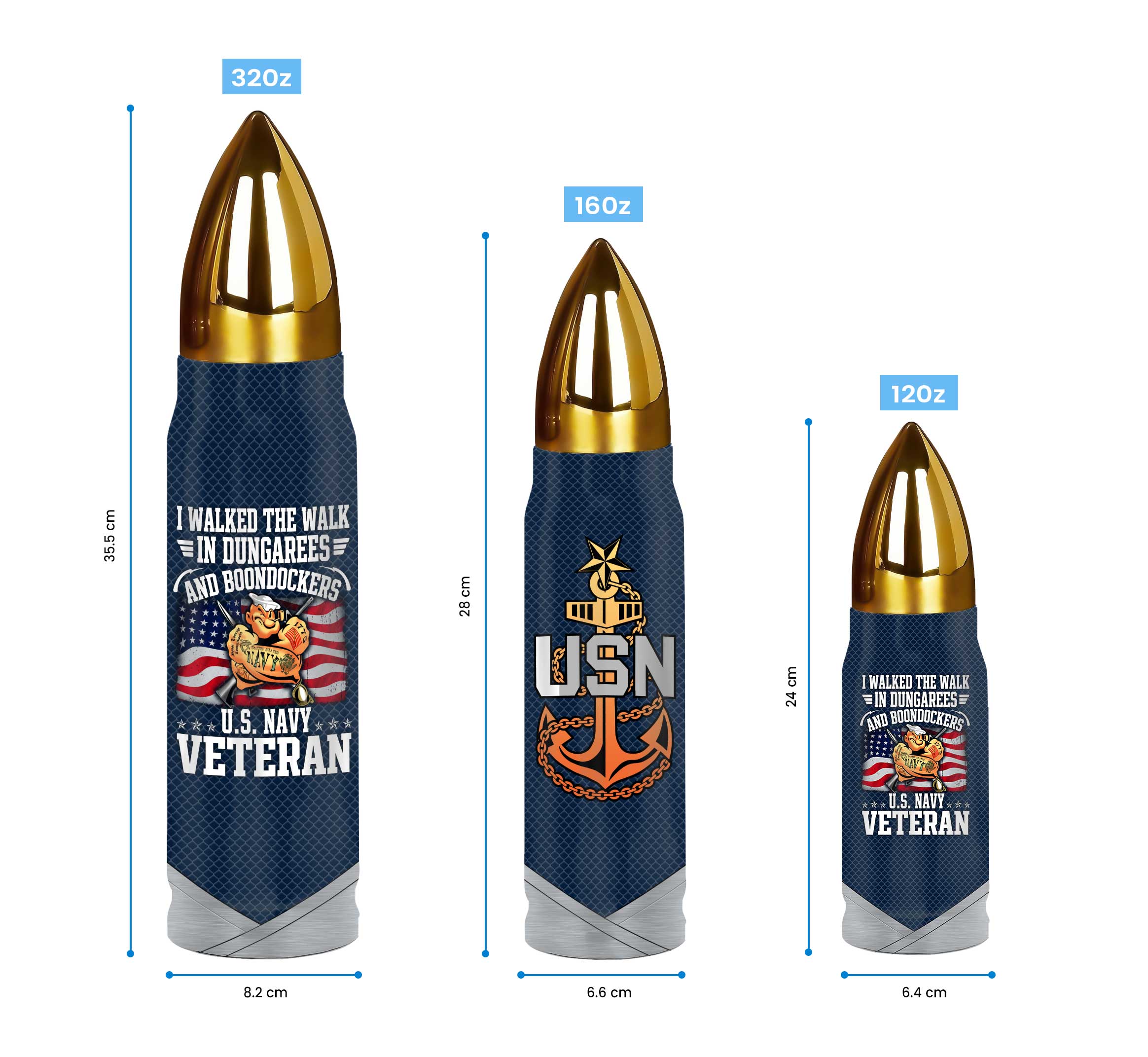 Navy Veteran I Walked The Walk In Dungarees Bullet Tumbler