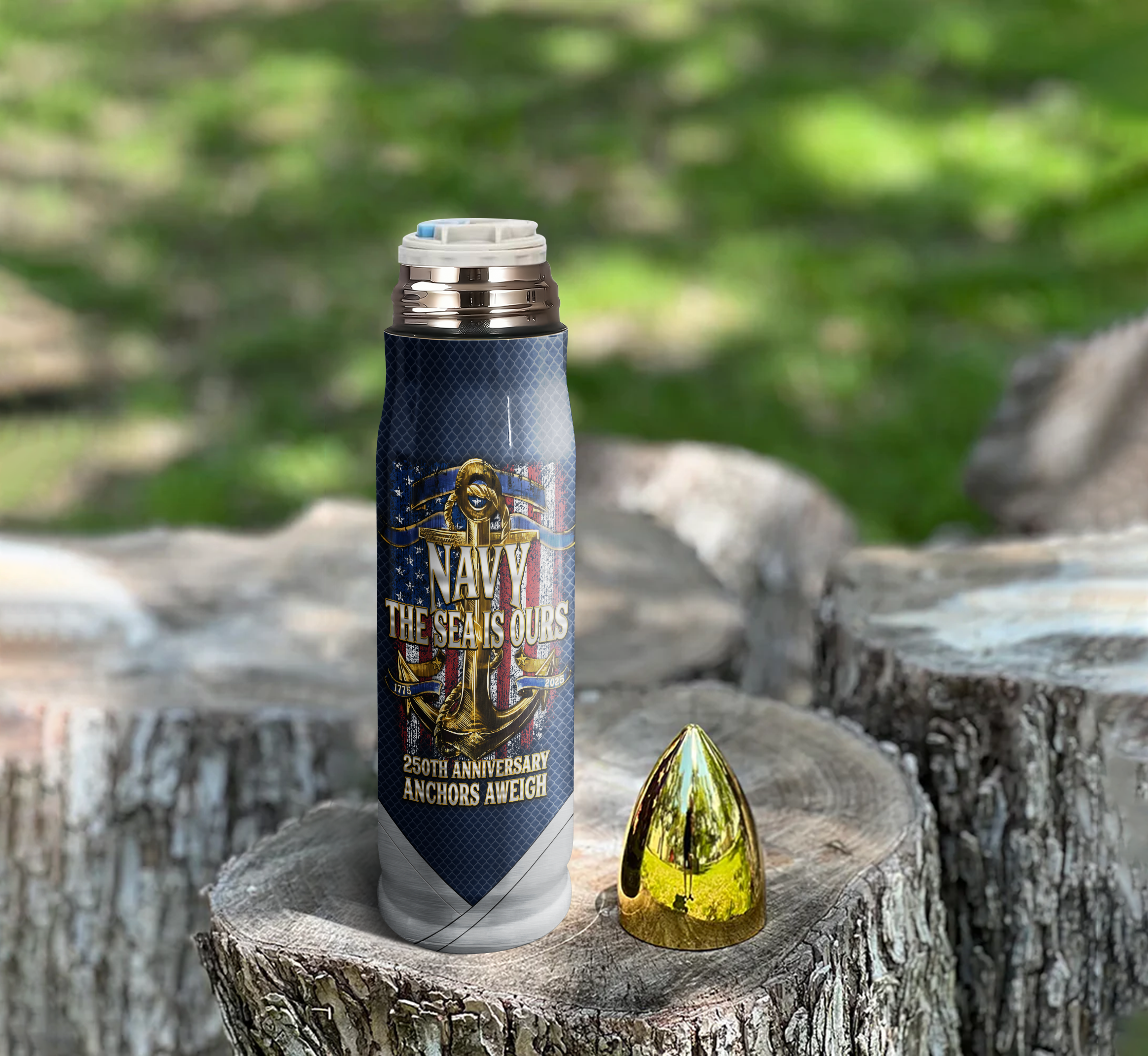 Navy 250th Anniversary Bullet Tumbler