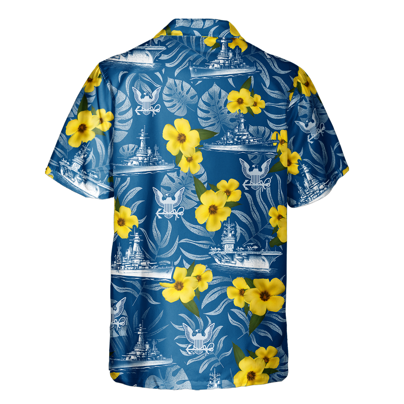 Navy Tropical Cuban Shirt