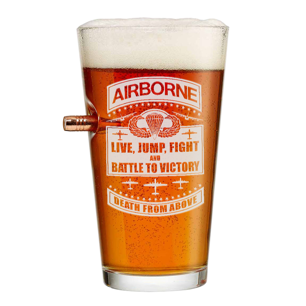 Airborne Death From Above Bullet Pint Glass