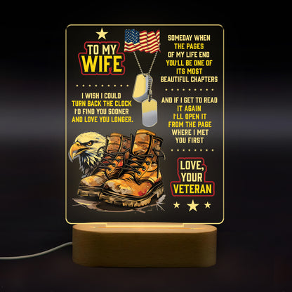 Veteran's Wife To My Wife - 3D LED LAMP