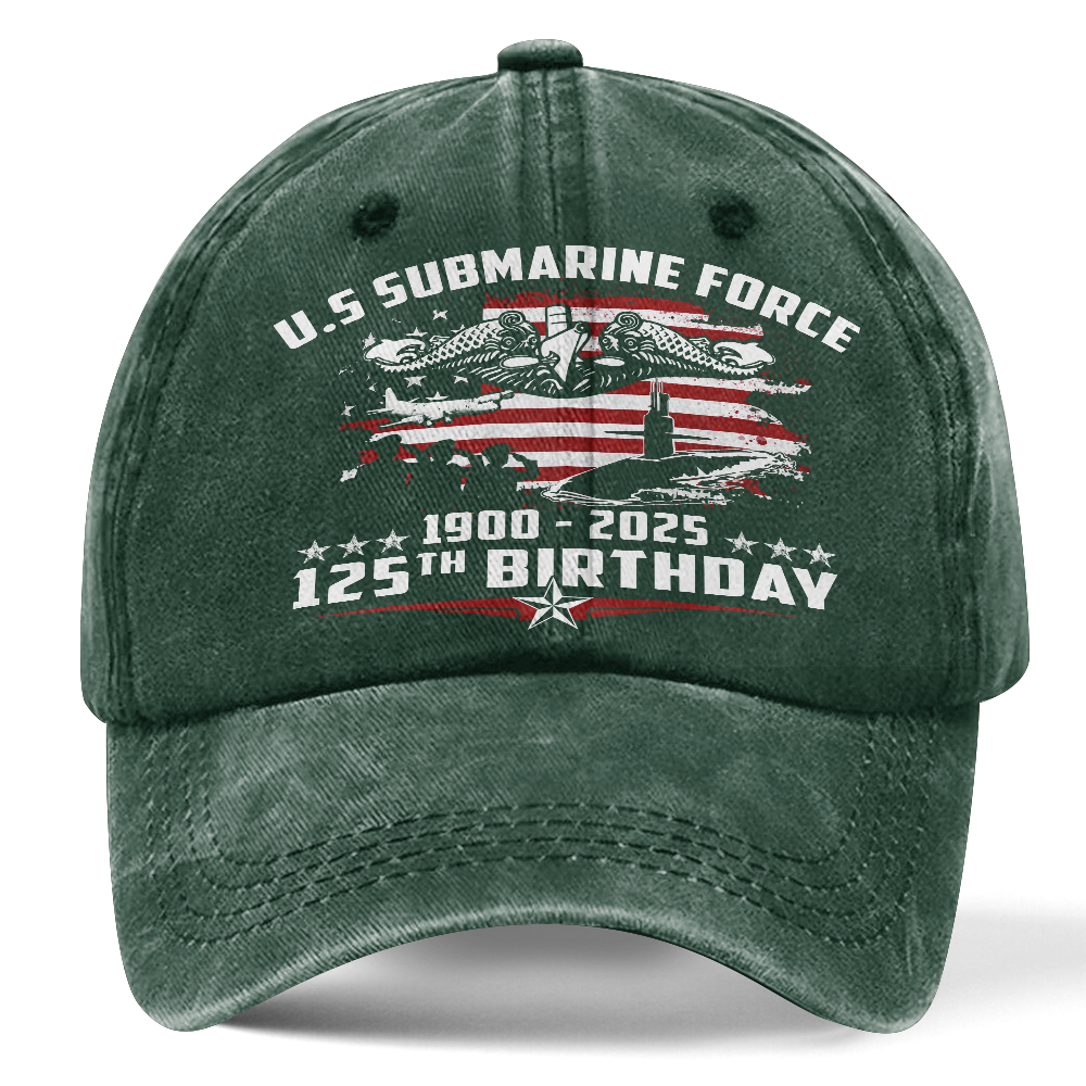 Navy Submarine 125th Birthday Washed Cap