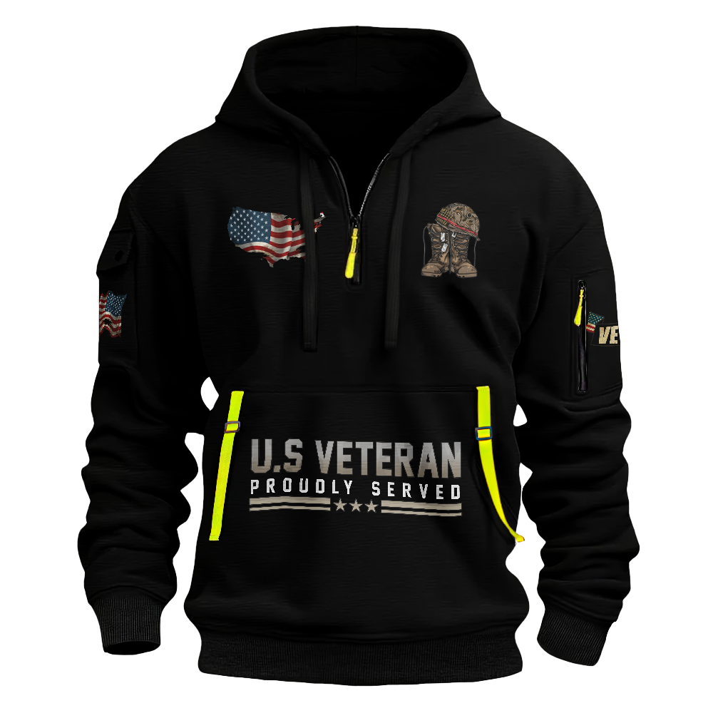 Heroes Don't Wear Capes They Wear Dog Tags Quarter Zip Hoodie