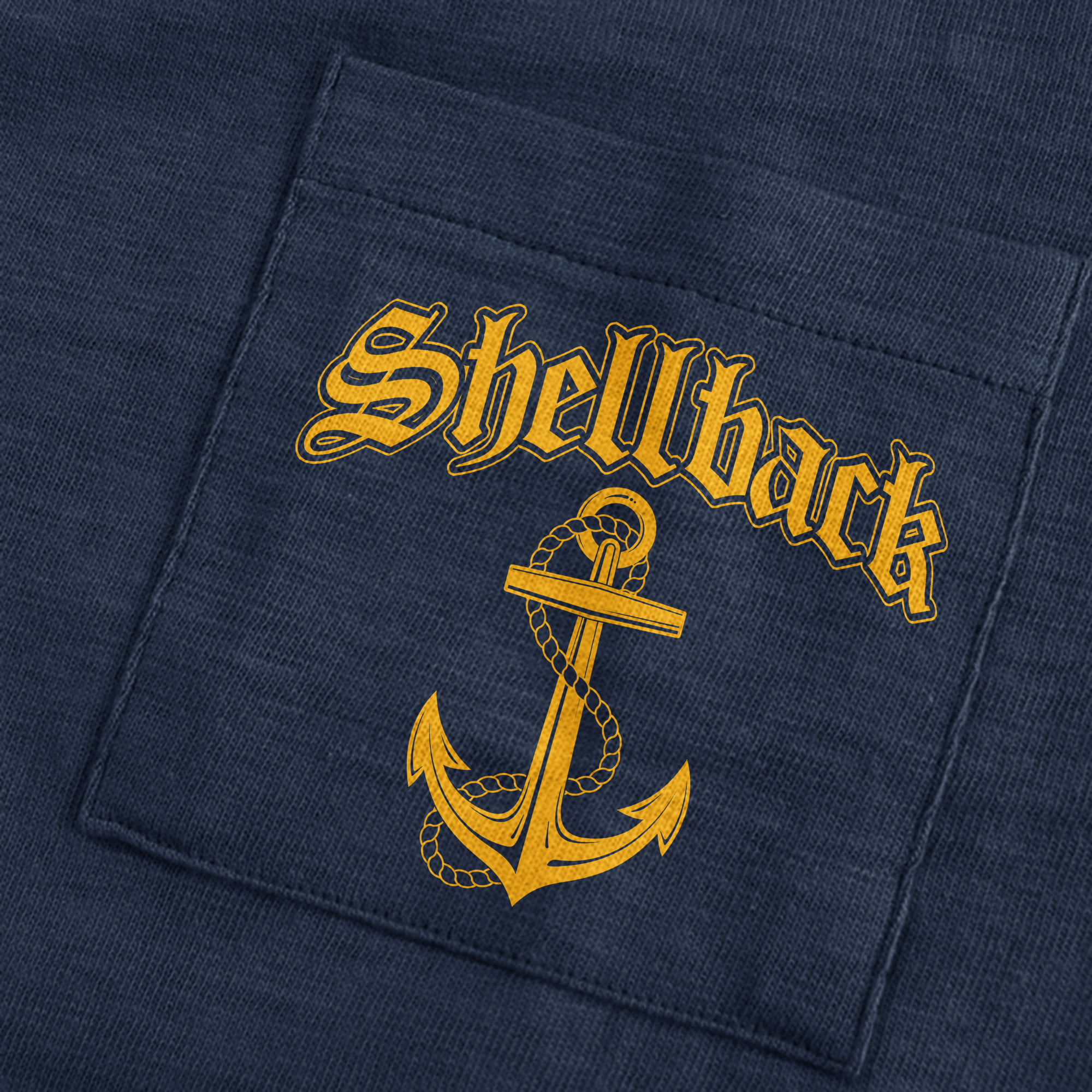Golden Shellback Ancient Order Of The Deep Double Sided Pocket T-shirt