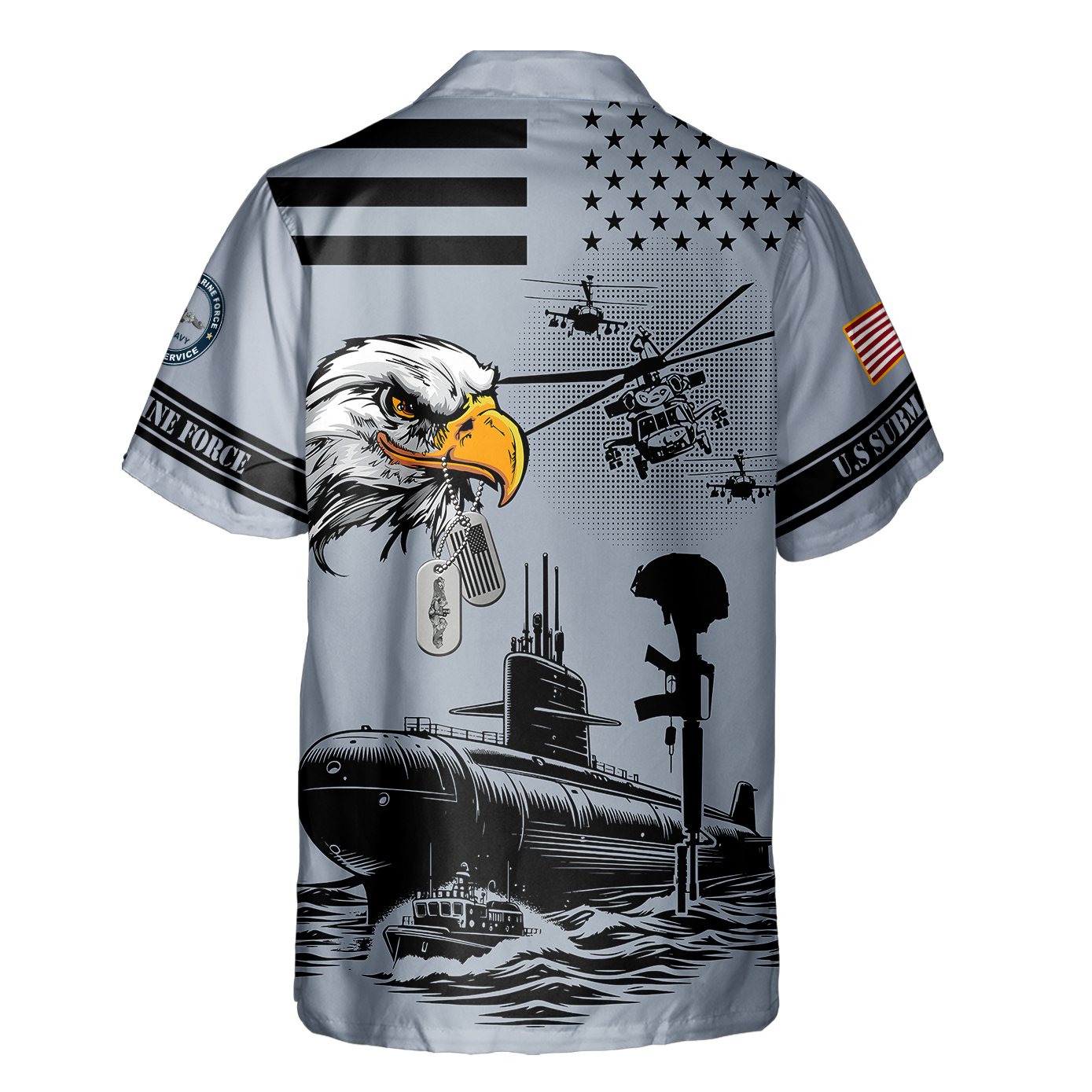 Navy Submarine Run Silent Run Deep Cuban Shirt