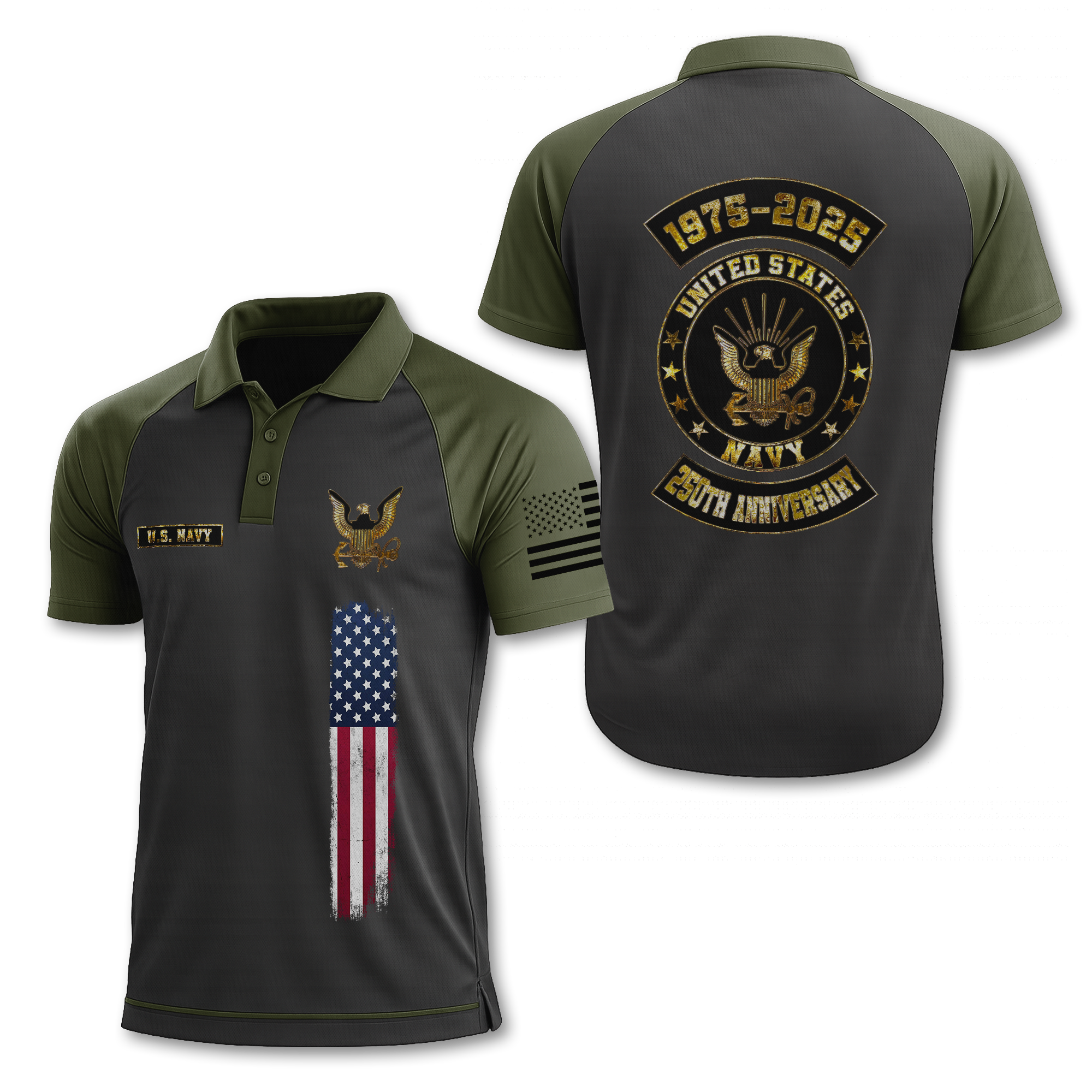 Navy 250th Anniversary Polo Shirt