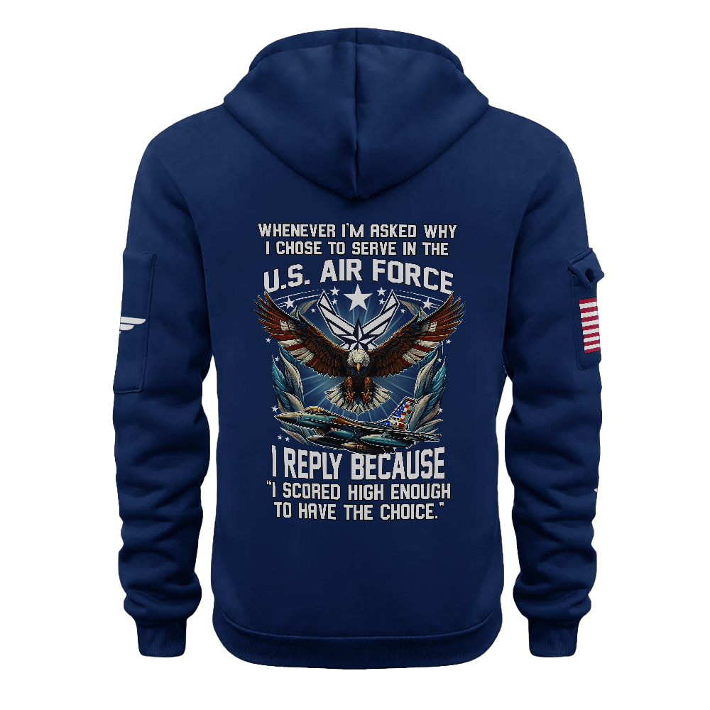 Chose To Serve In The Air Force Quarter Zip Hoodie