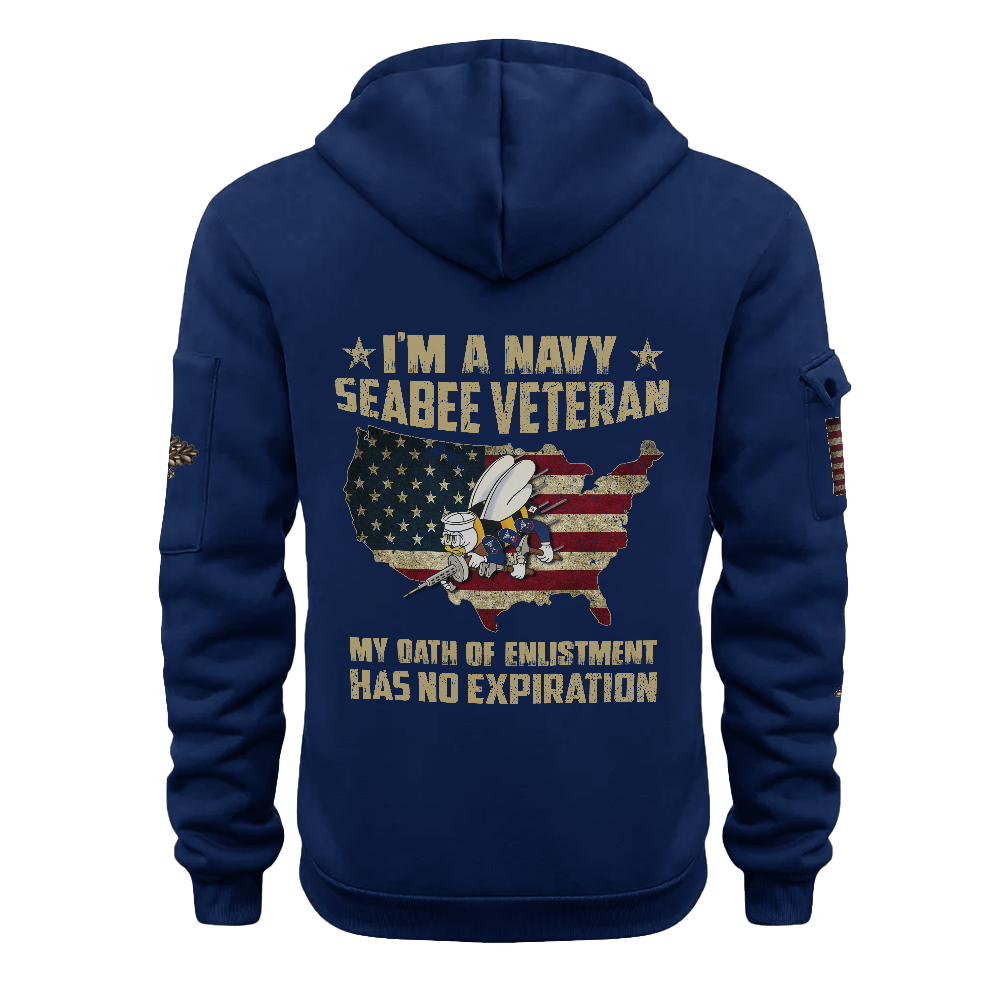 I Am A Navy Seabee Veteran Quarter Zip Hoodie