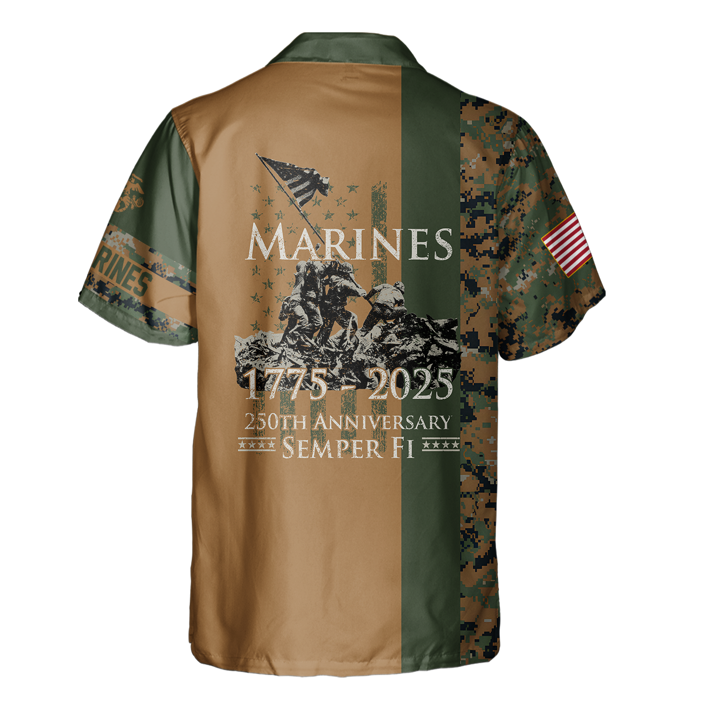 Marines 250th Anniversary Cuban Shirt & Classic Cap Combo