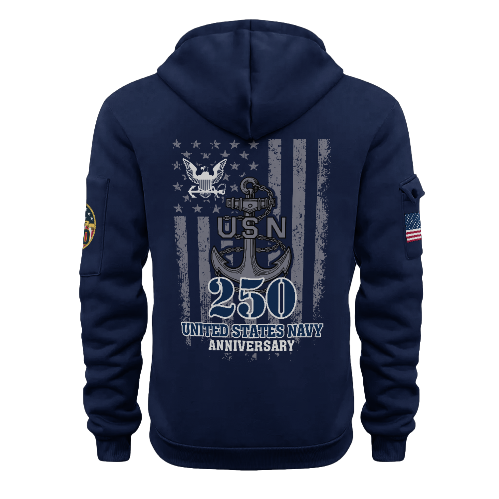 Navy 250th Anniversary Quarter Zip Hoodie
