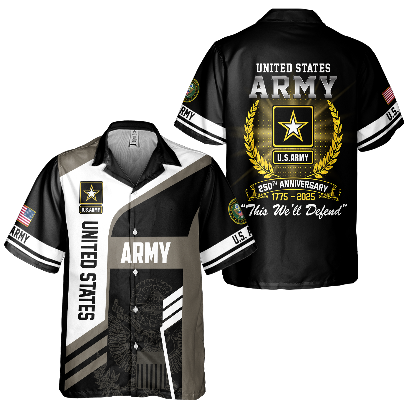 Army 250th Anniversary Cuban Shirt