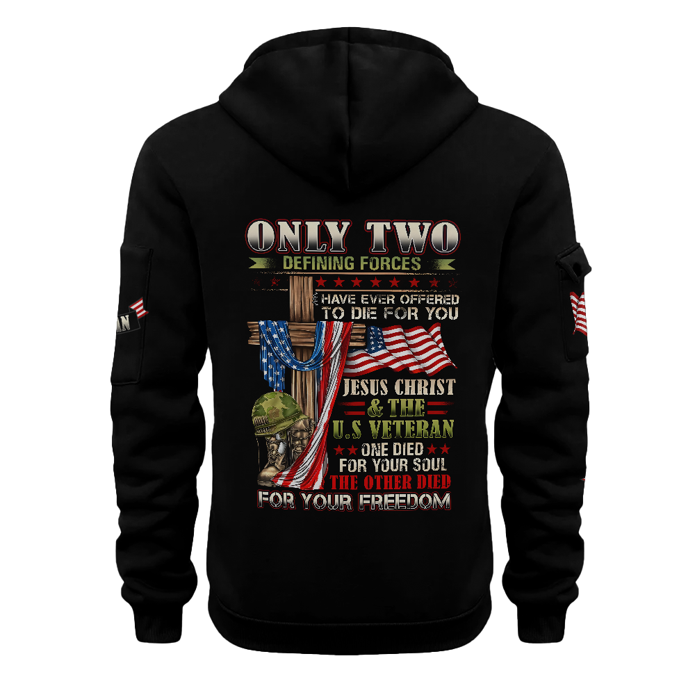 Jesus Christ & U.S Veteran Quarter Zip Hoodie