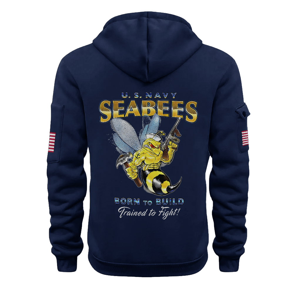 Navy Seabees We Build We Fight Quarter Zip Hoodie