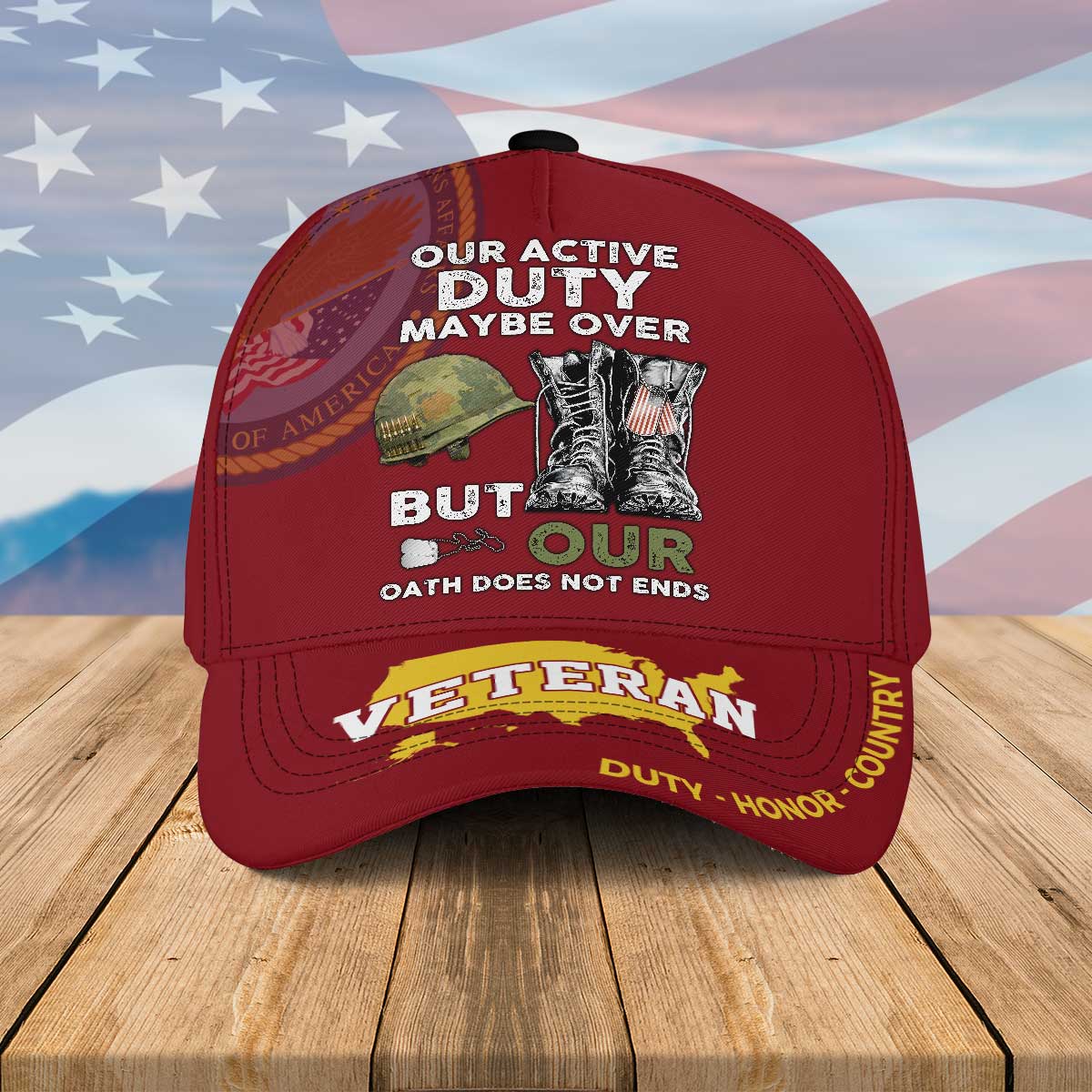 Veteran Our Active Duty Maybe Over Hat Cap