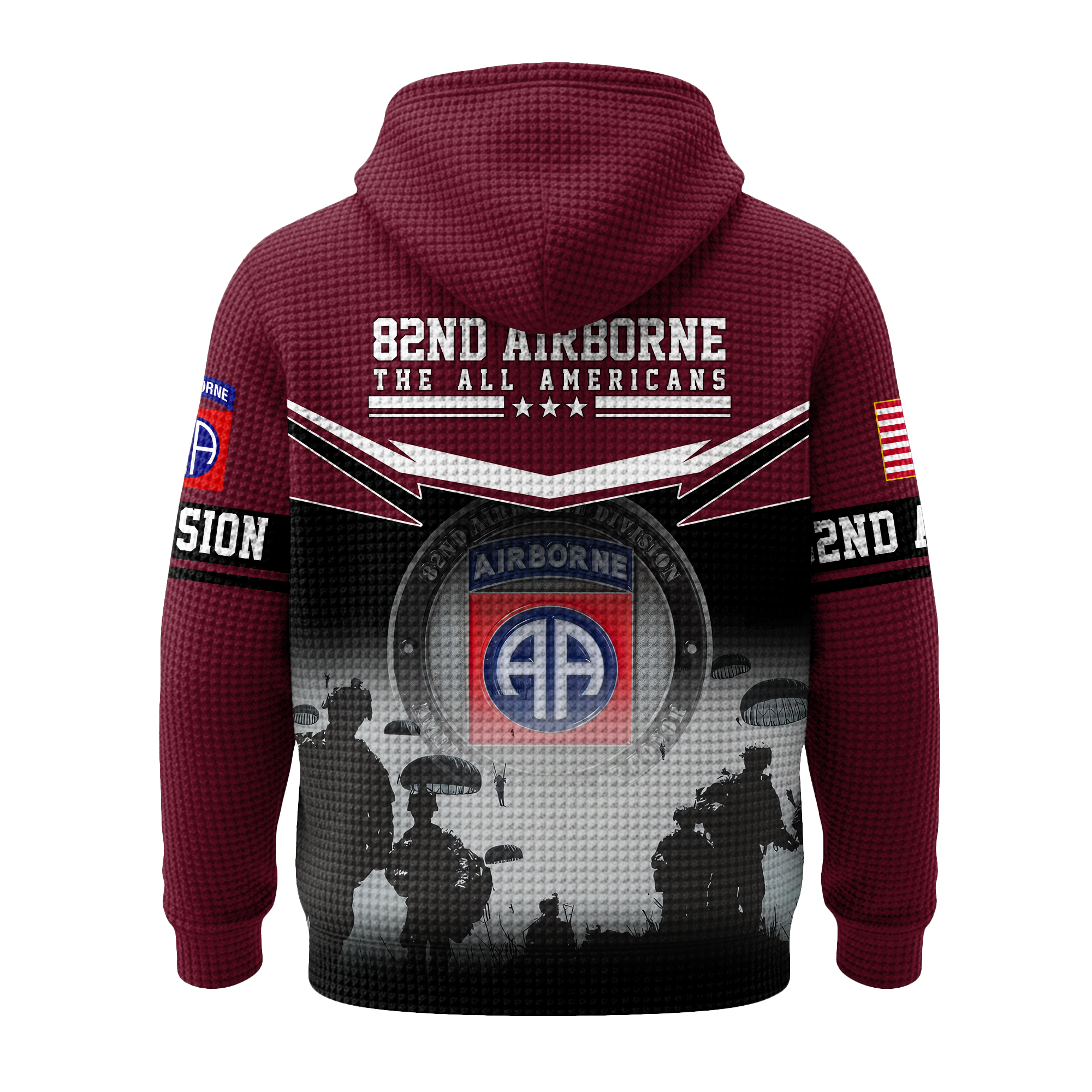 82nd Airborne Division The All Americans Quarter Zip Waffle Hoodie