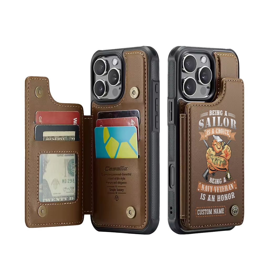 Personalizable Being A Navy Veteran Is An Honor Wallet Phone Case