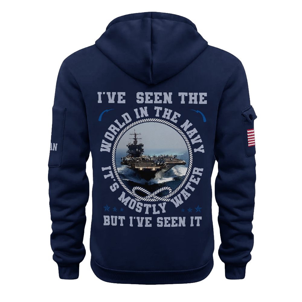 I've Seen The World In The Navy Quarter Zip Hoodie