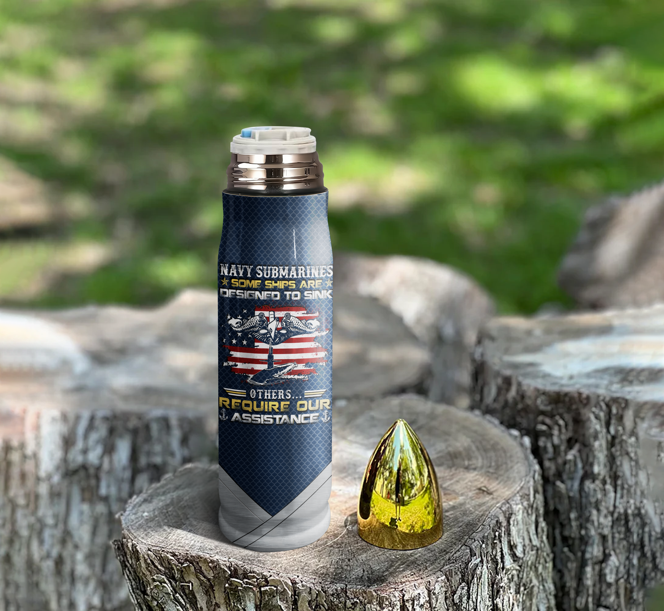 Navy Submarine Bullet Tumbler