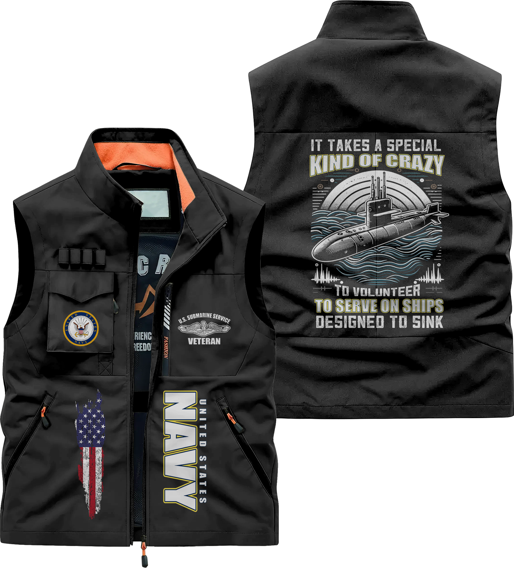 Navy Submarine Serve On Ships Designed To Sink Pocket Vest