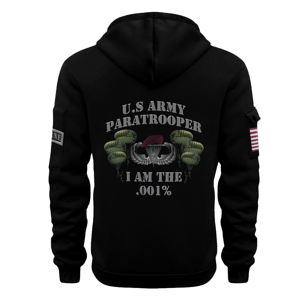 Airborne Paratrooper Any Time Any Place Anywhere Quarter Zip Hoodie