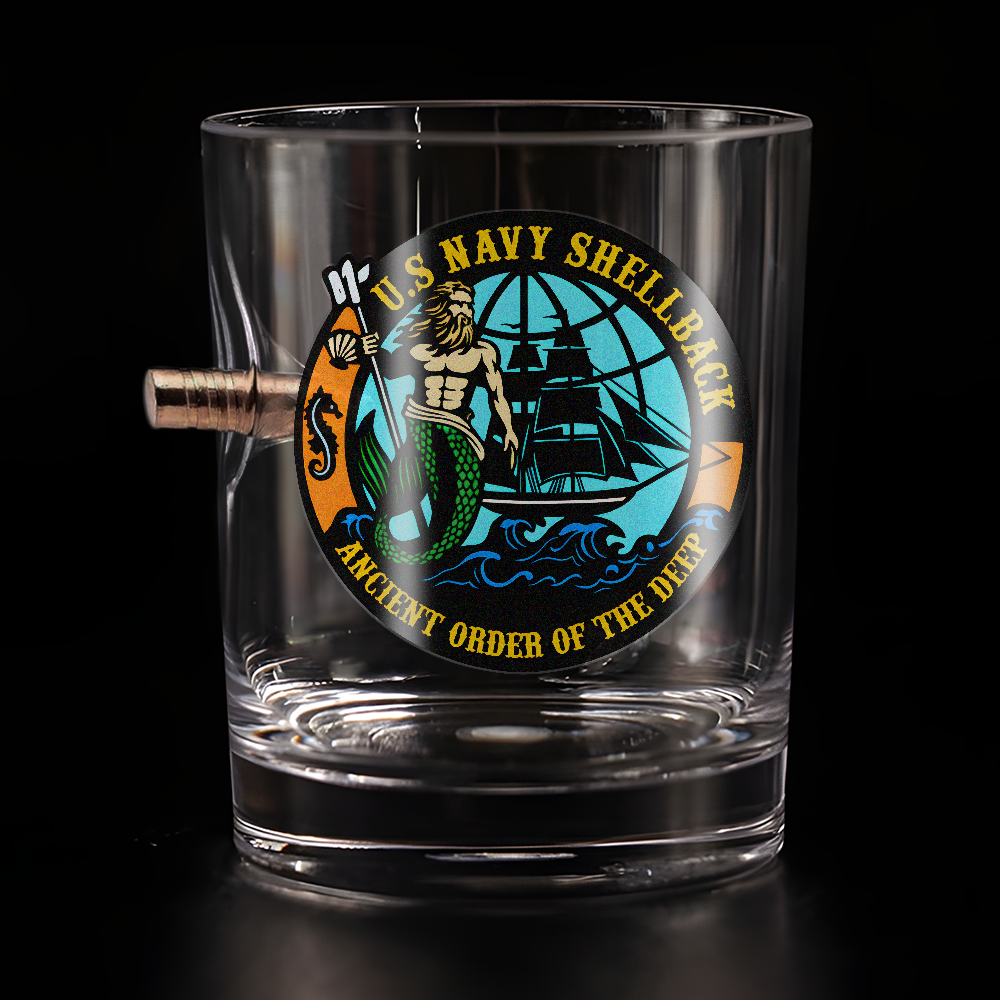 Shellback Ancient Order Of The Deep Bullet Whiskey Glass