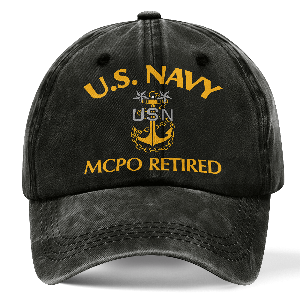 Personalizable Navy MCPO Retired Washed Cap