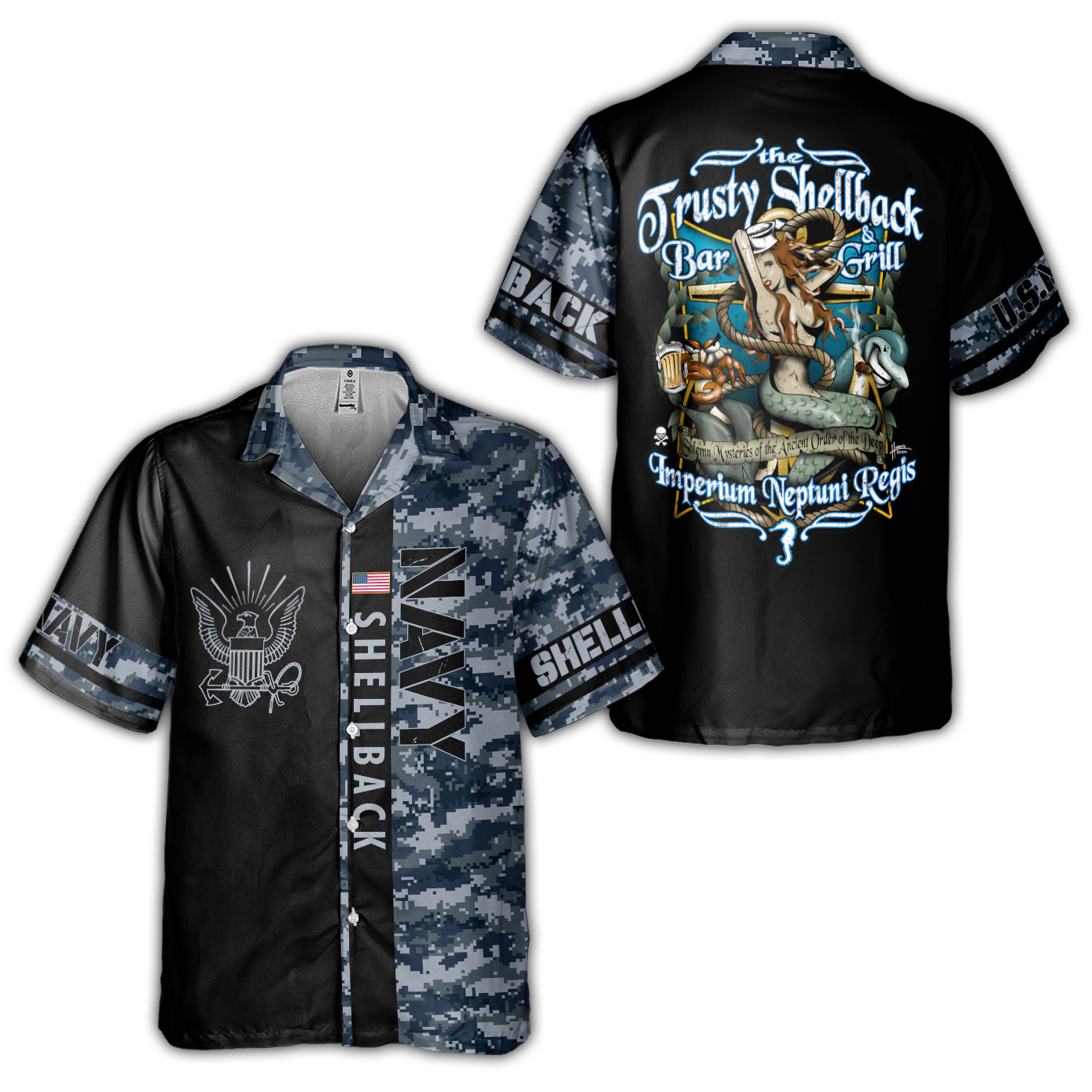 Shellback Ancient Order Of The Deep Cuban Shirt