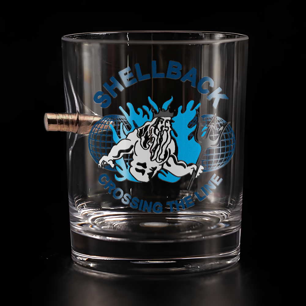 Shellback Crossing the Line Bullet Whiskey Glass