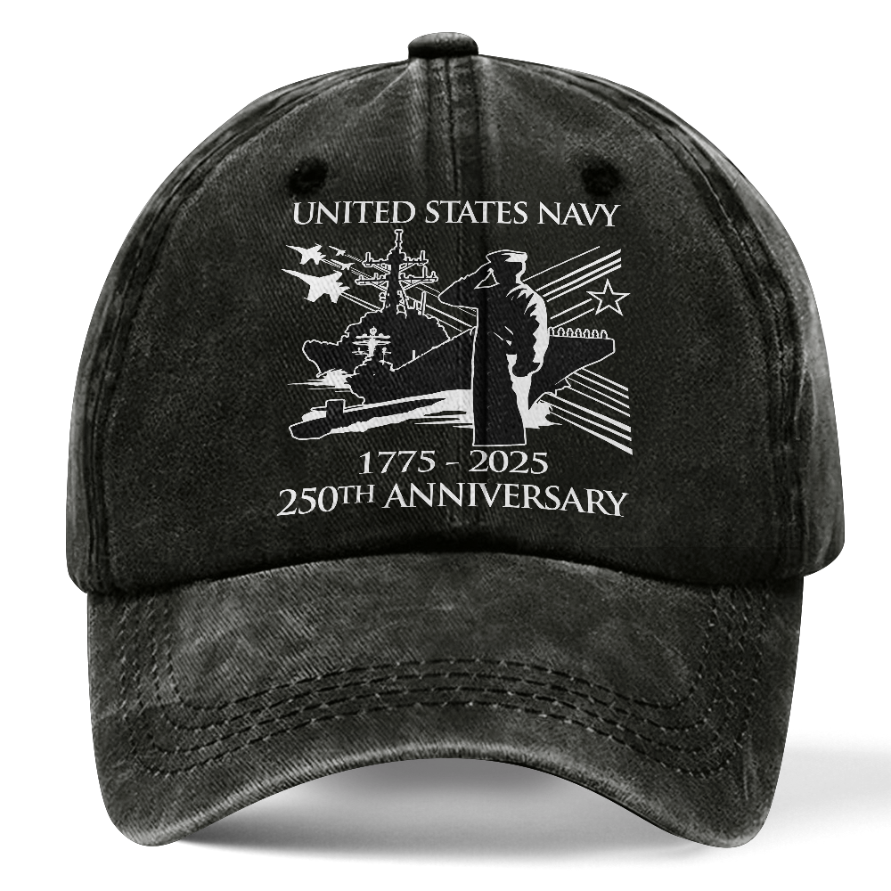 Navy 250th Anniversary Washed Cap