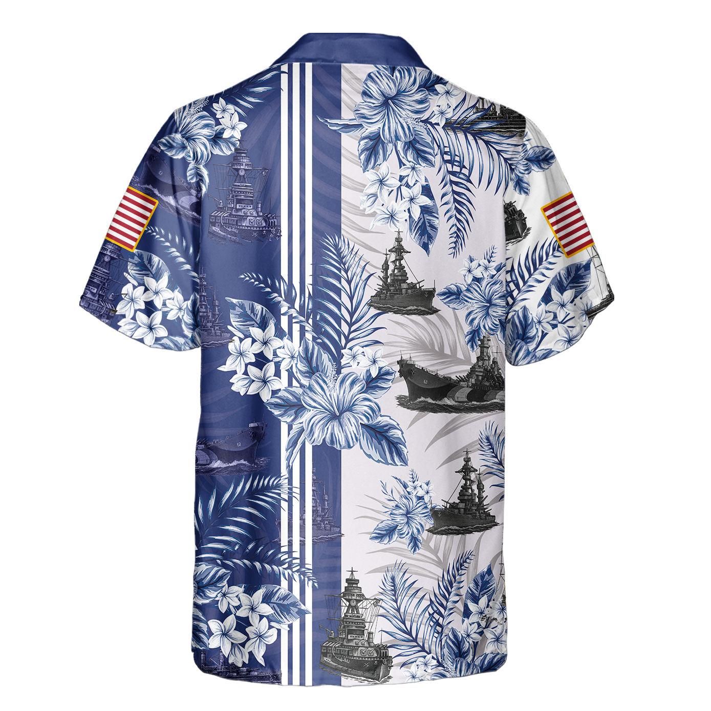 Navy Tropical Cuban Shirt