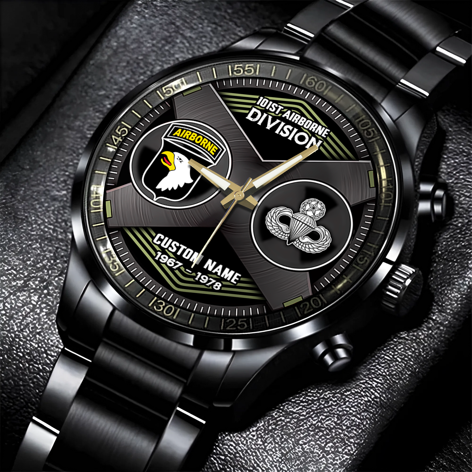 Personalizable 101st Airborne Division Stainless Steel Watch