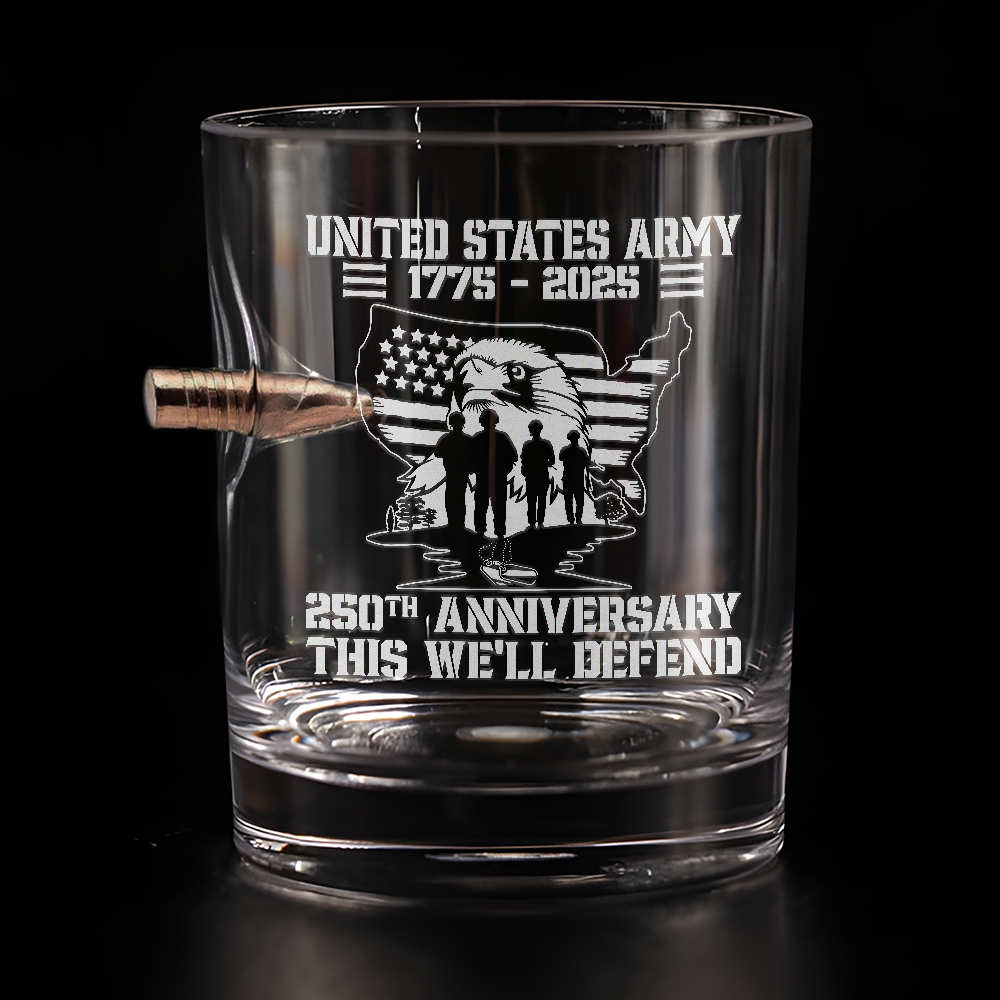Army 250th Anniversary Bullet Whiskey Glass