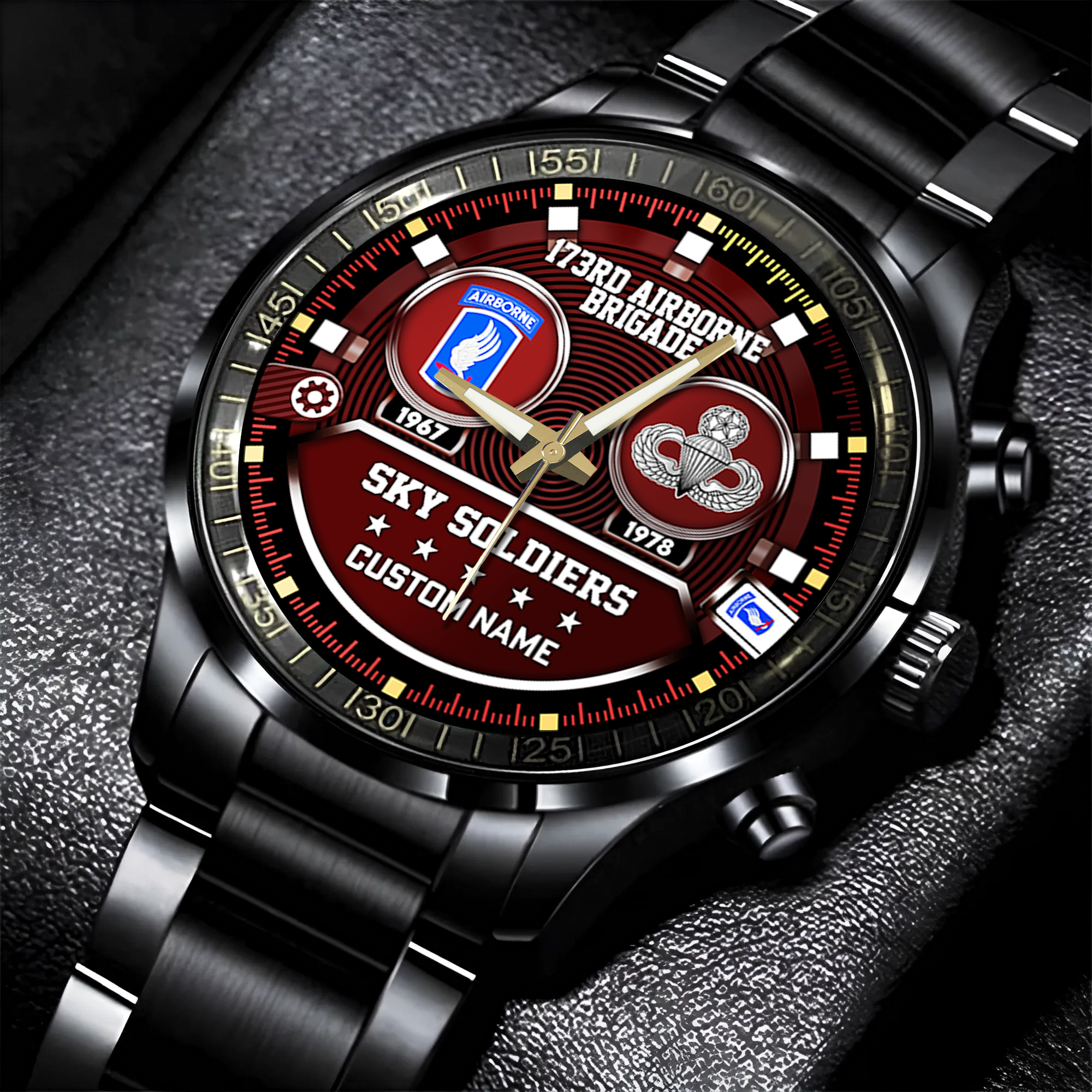 Personalizable 173rd Airborne Brigade Stainless Steel Watch