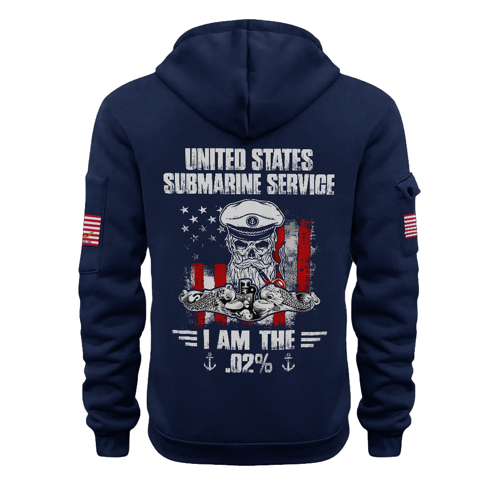 Personalizable Navy Submarine Quarter Zip Hoodie