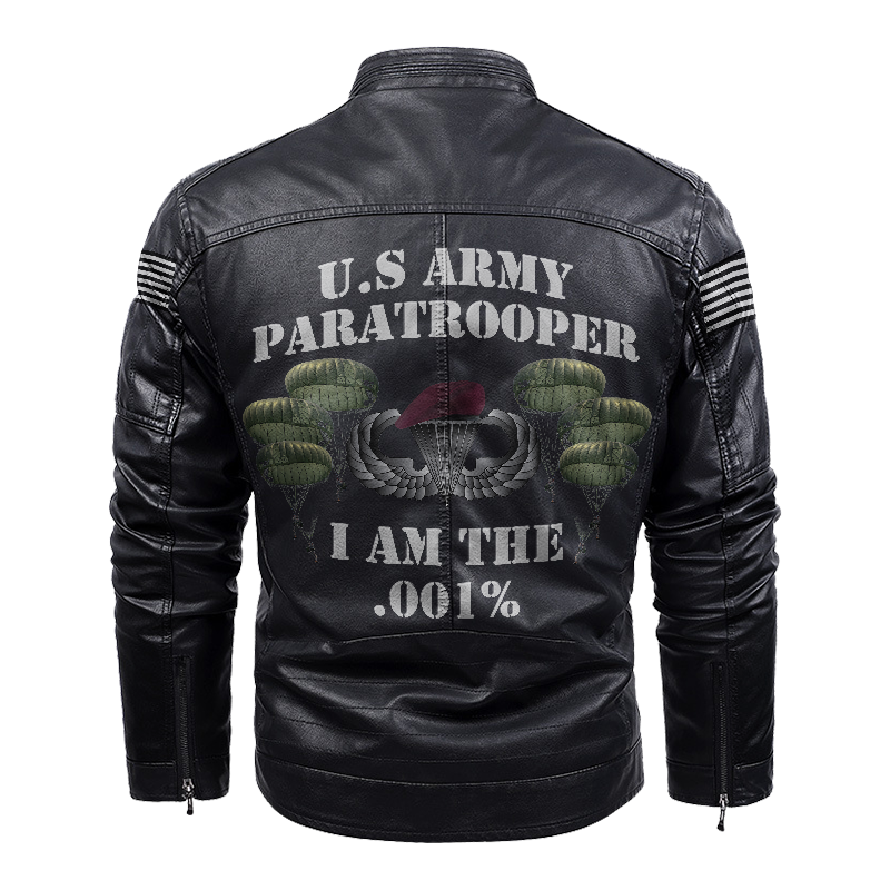 Paratrooper I Am The .001% Leather Yellow Fleece Jacket