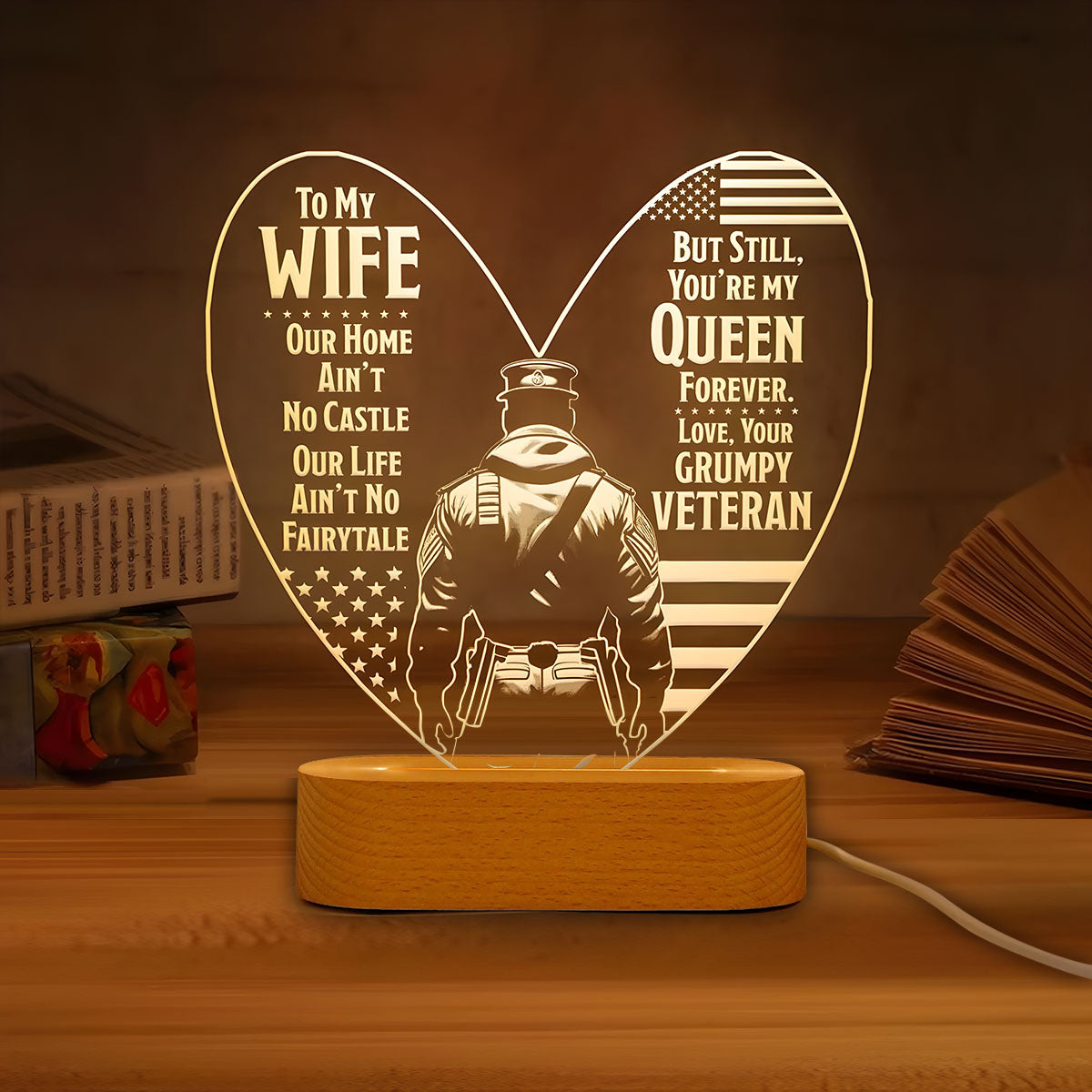 Veteran's Wife To My Wife - 3D LED LAMP