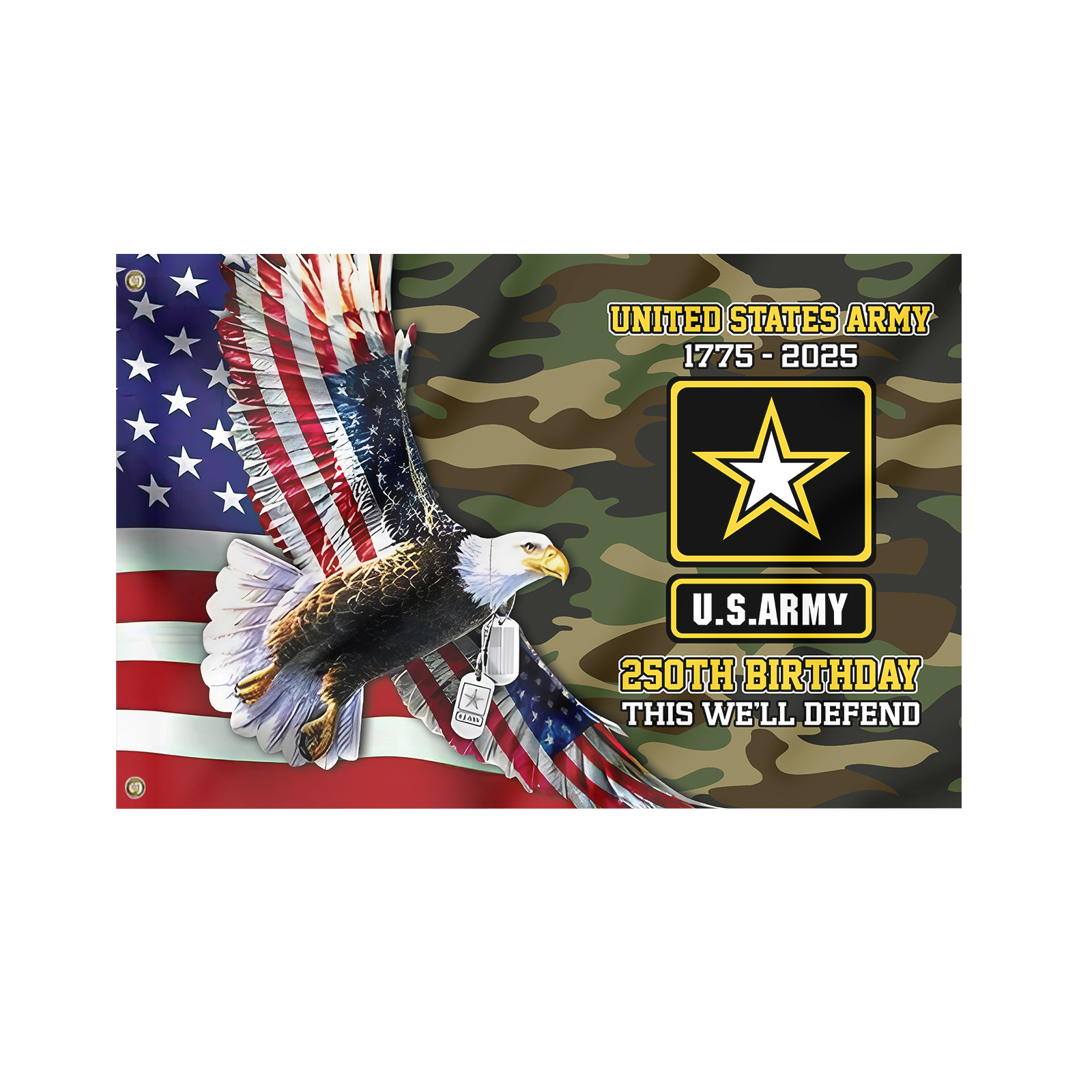 Army 250th Anniversary House Flag